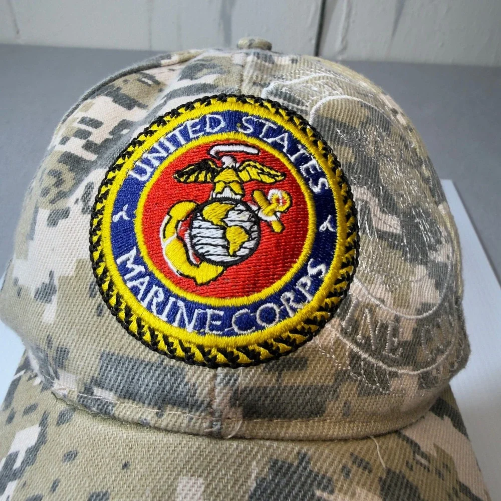 United States Marine Corps Digital Camo Baseball Cap Embroidered Logo Adjustable